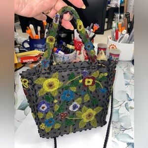 Gorgeous vintage Handmade bead embroidered mini purse by Sasha